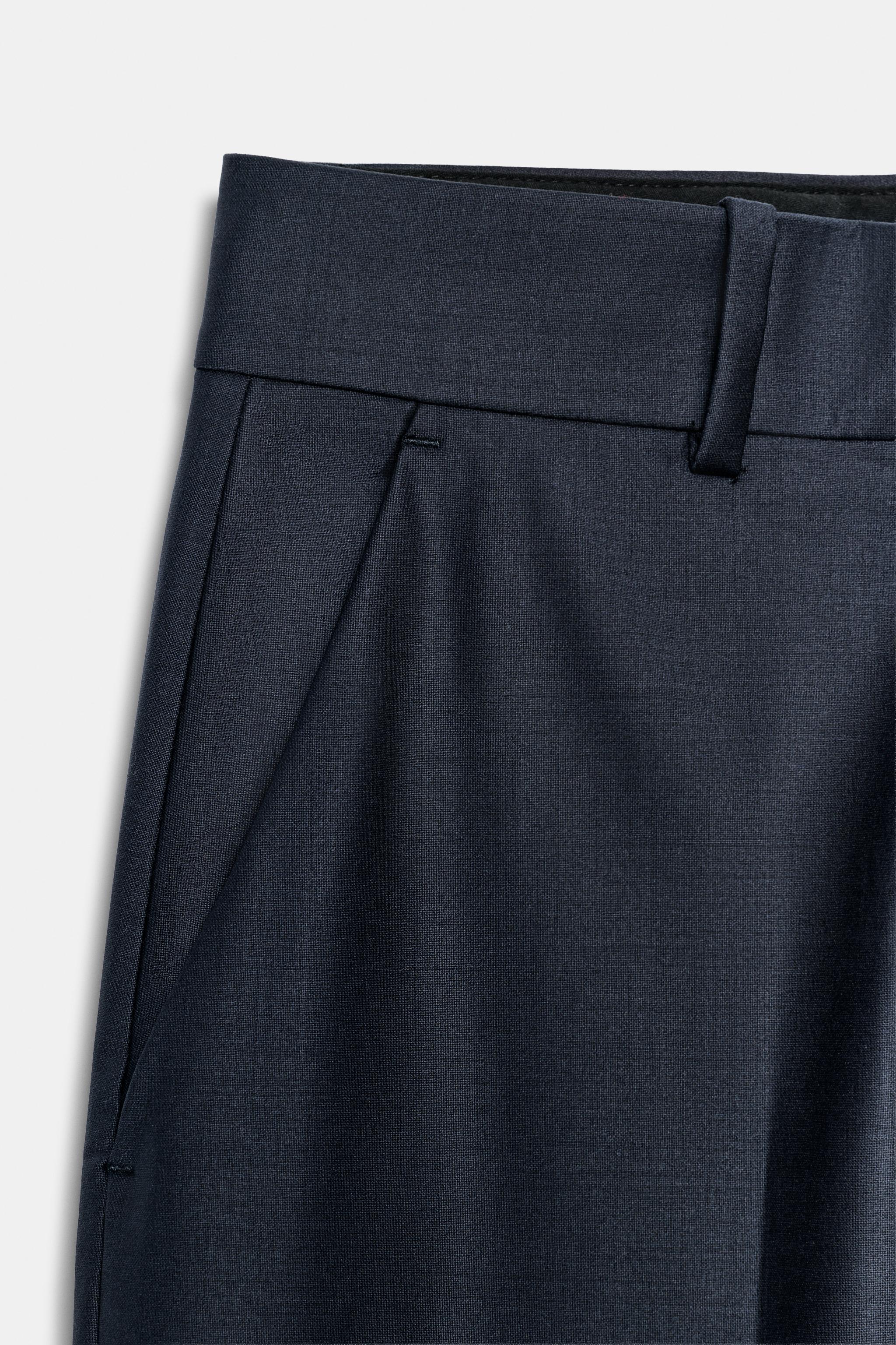 ZW COLLECTION WOOL BLEND PRESSED CREASE PANTS
